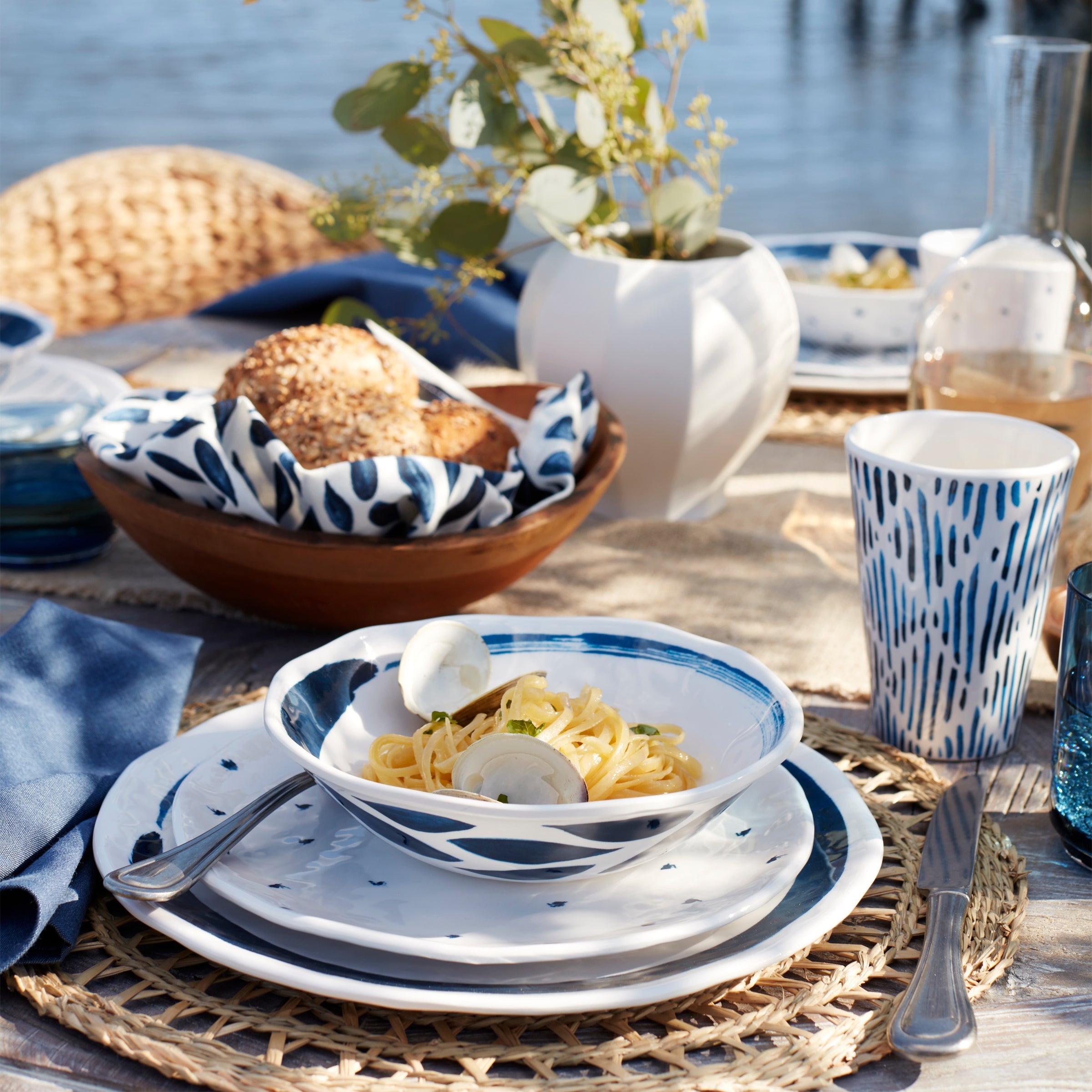 Ceramic tableware arranged naturally