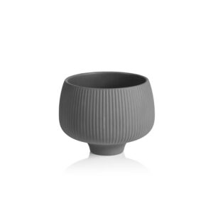 Matte Charcoal Ridged Condiment Bowl