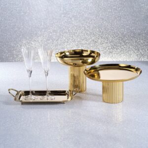 Polished Gold Footed Serving Tray